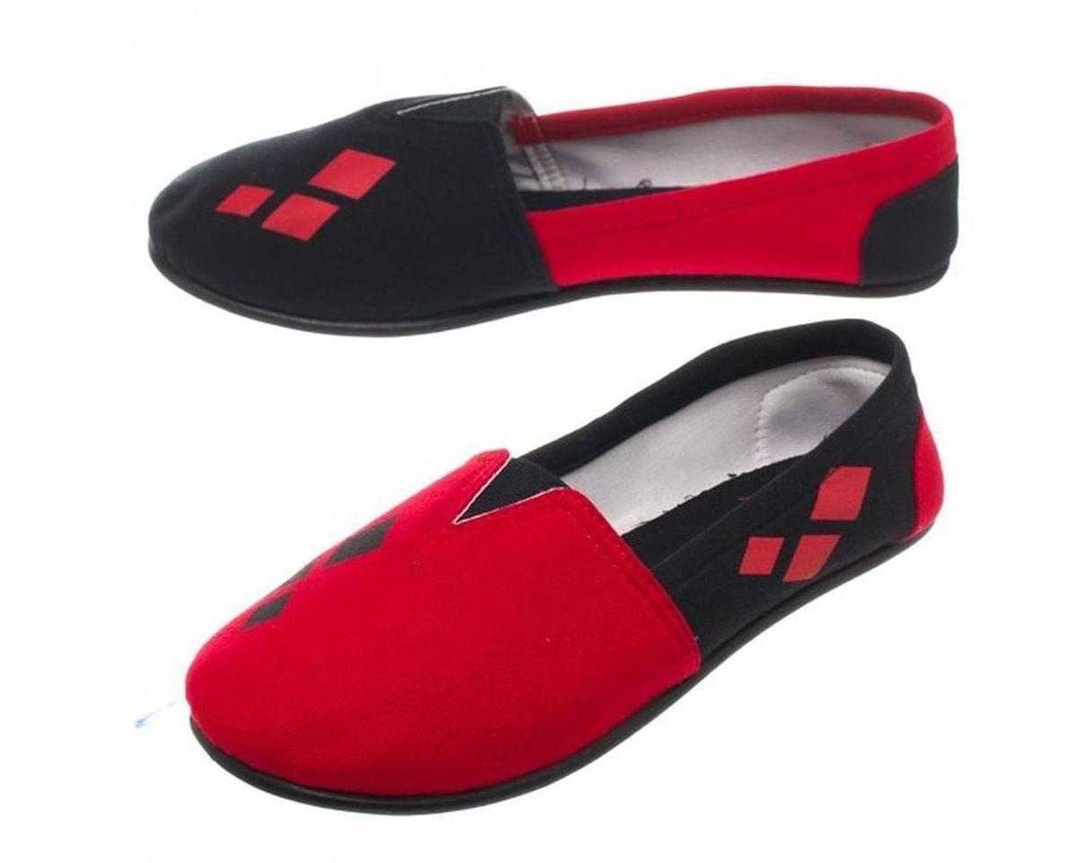DC Comics Harley Quinn Canvas Slip On Shoes