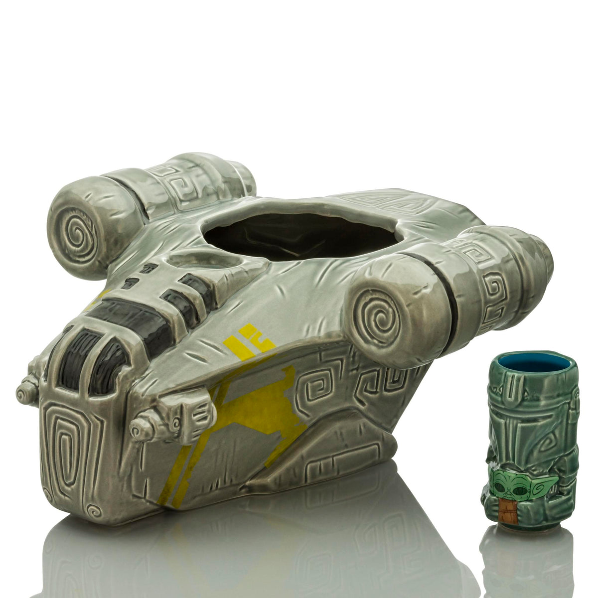 Geeki Tikis Star Wars: The Mandalorian Razor Crest Punch Bowl With Mini Muglet