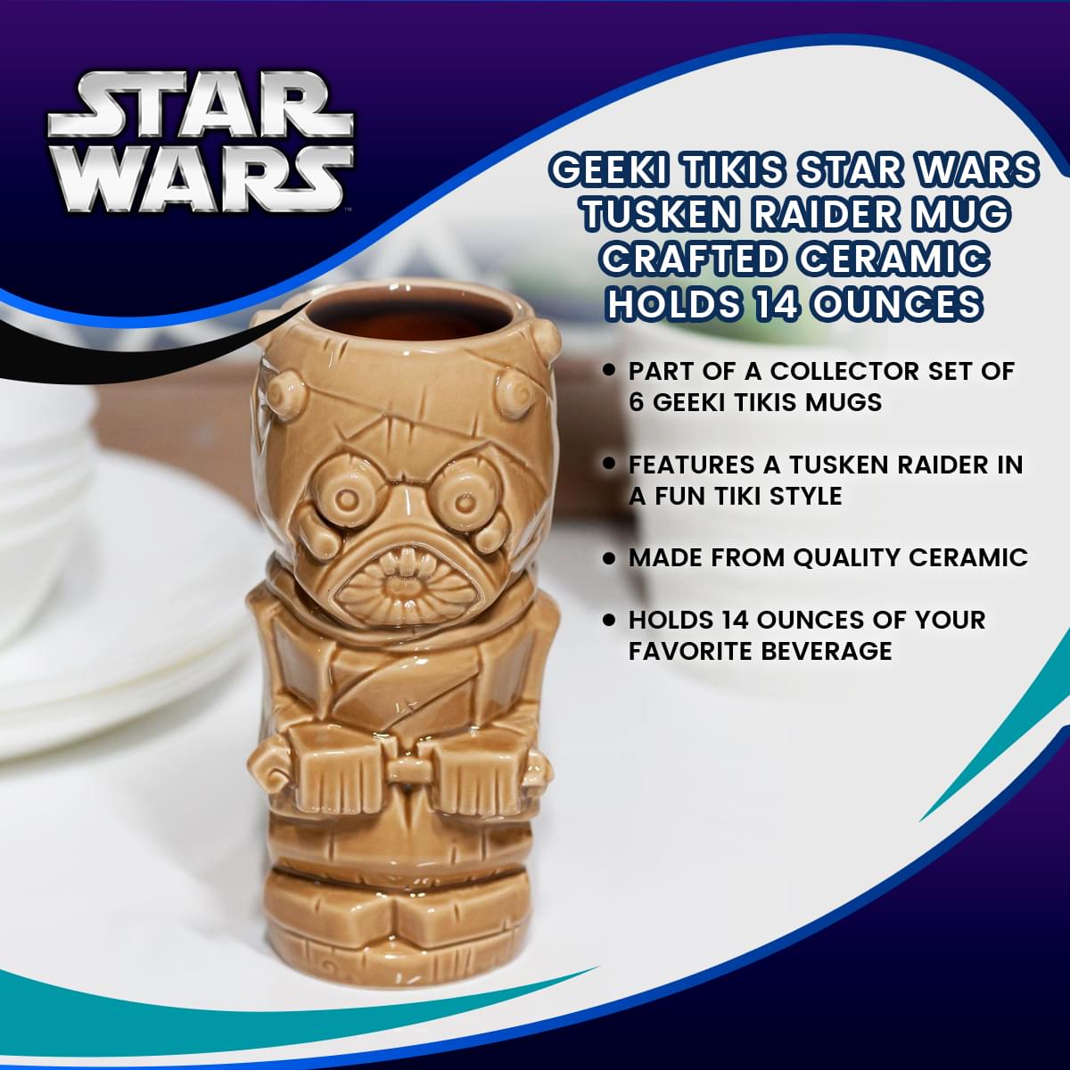 Geeki Tikis Star Wars Tusken Raider Mug | Crafted Ceramic | Holds 14 Ounces