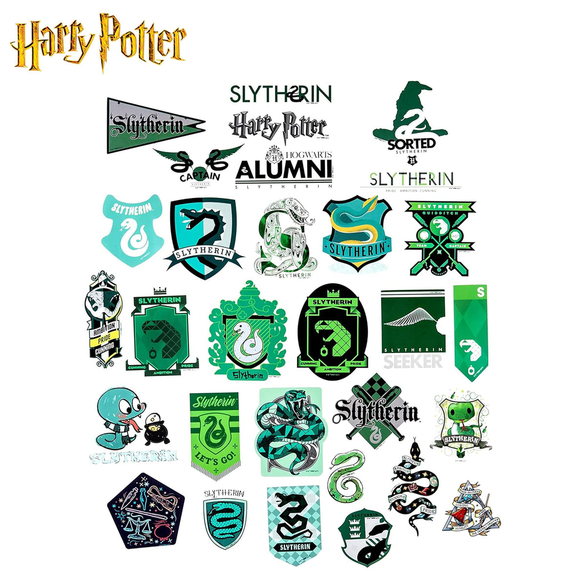 Harry Potter House Slytherin Vinyl Decal 60-Pack