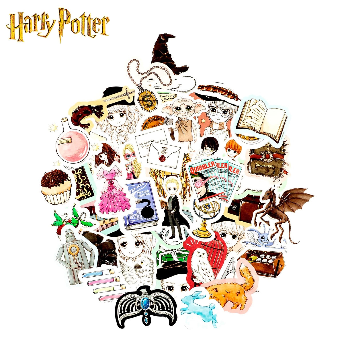 Harry Potter Magical Characters & Icons Vinyl Decal 50-Pack