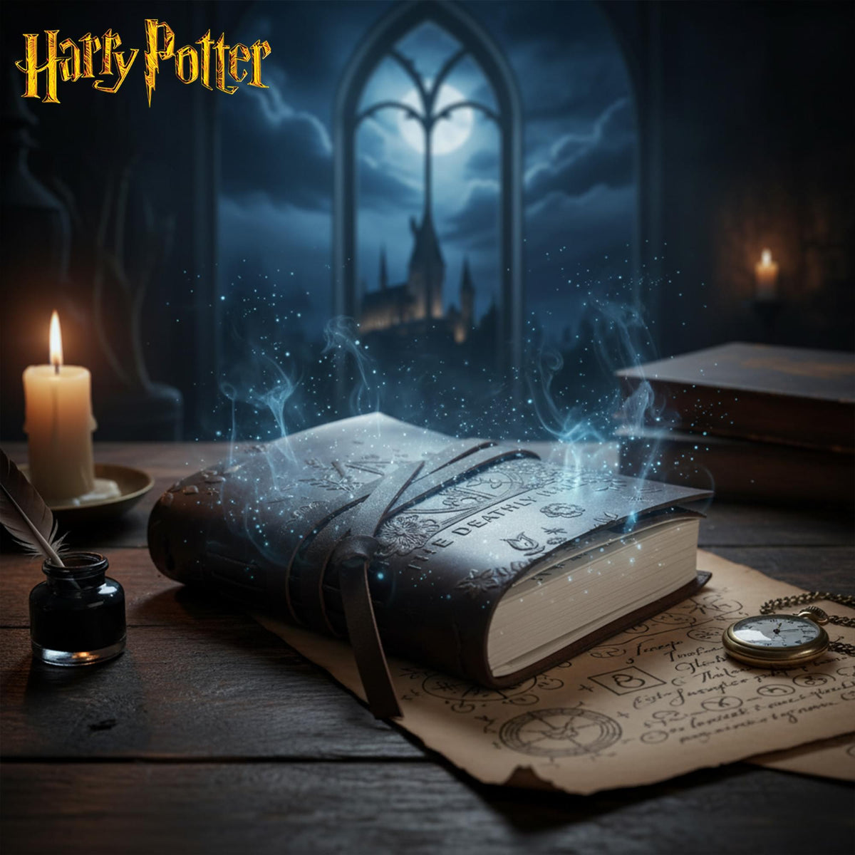 Harry Potter Deathly Hallows Leather Wrap Journal | 240 Pages