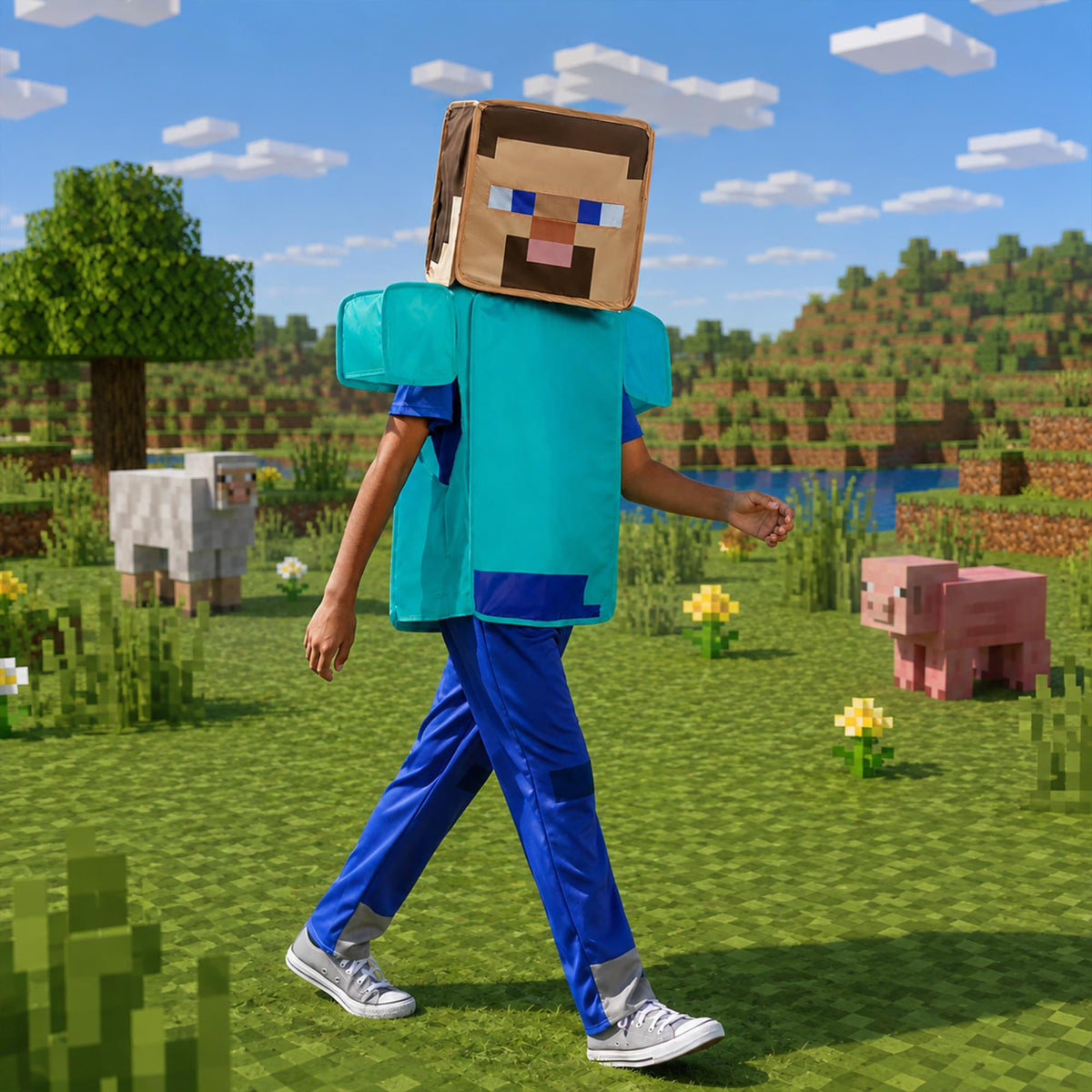 Minecraft Steve Pop Out Child Costume