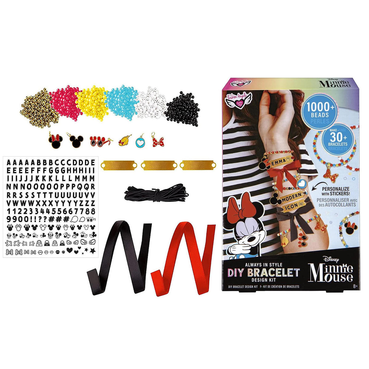 Fashion Angels Minnie Mouse DIY Bracelet Design Kit with 1000+ Beads