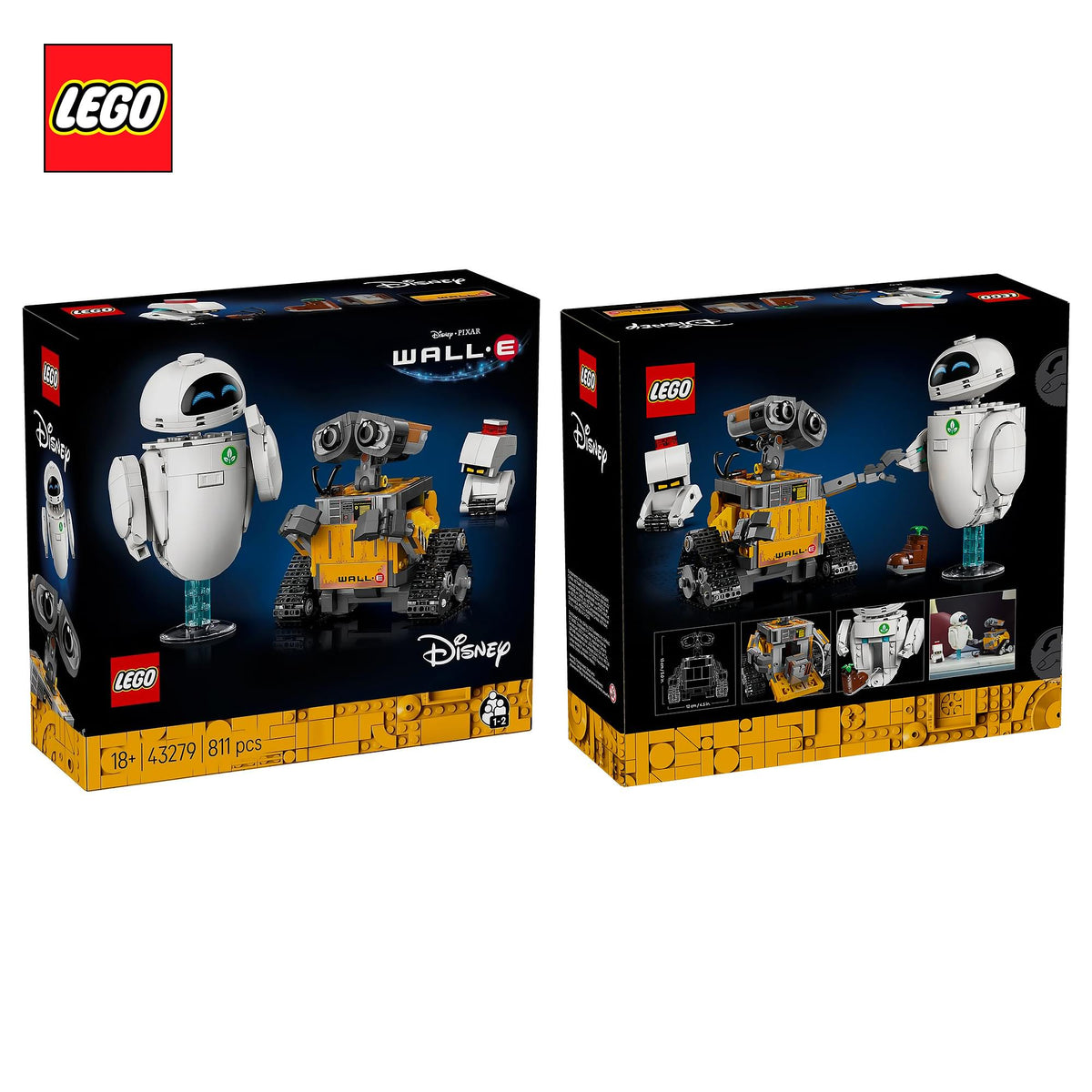 LEGO Disney/Pixar 43279 WALL-E and EVE 811-Piece Building Set