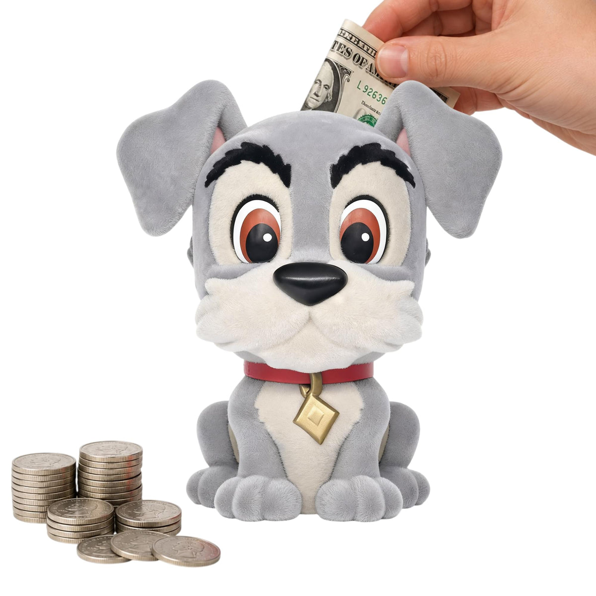 Disney Lady & The Tramp Tramp 9-Inch Flocked PVC Figural Bank
