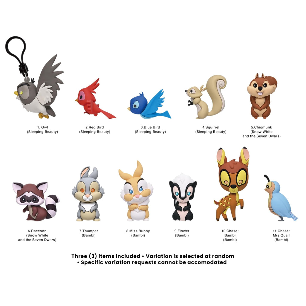 Disney Series 75 Woodland Characters Blind Bag 3D Foam Bag Clips | 3 Random