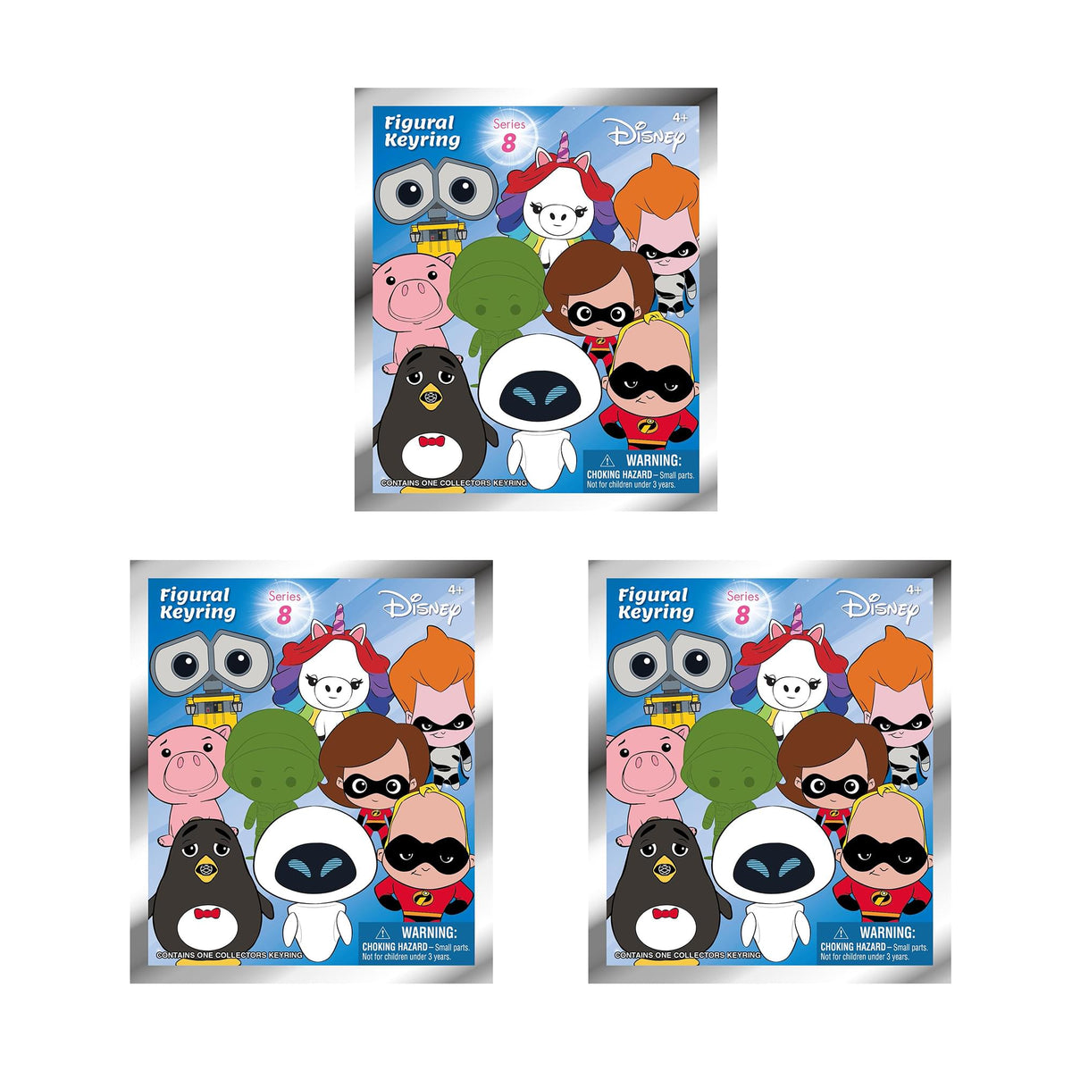 Disney Series 8 Blind Bag Foam Figural Key Ring | Lot of 3
