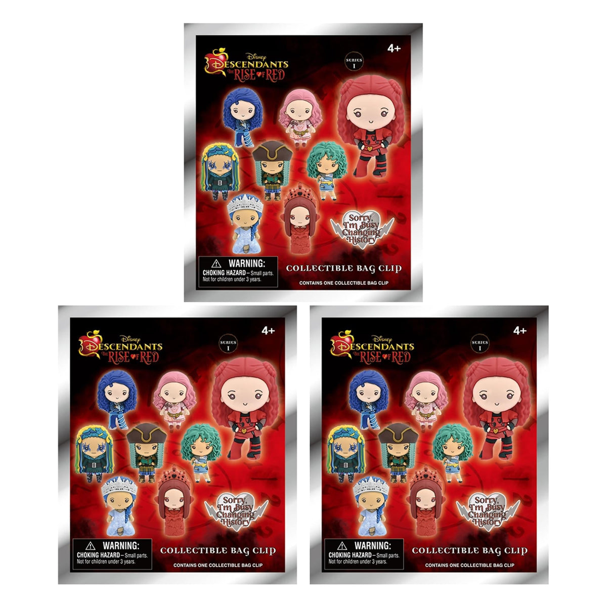 Disney Descendants Series 1 Blind Bag 3D Foam Bag Clip | 3 Random