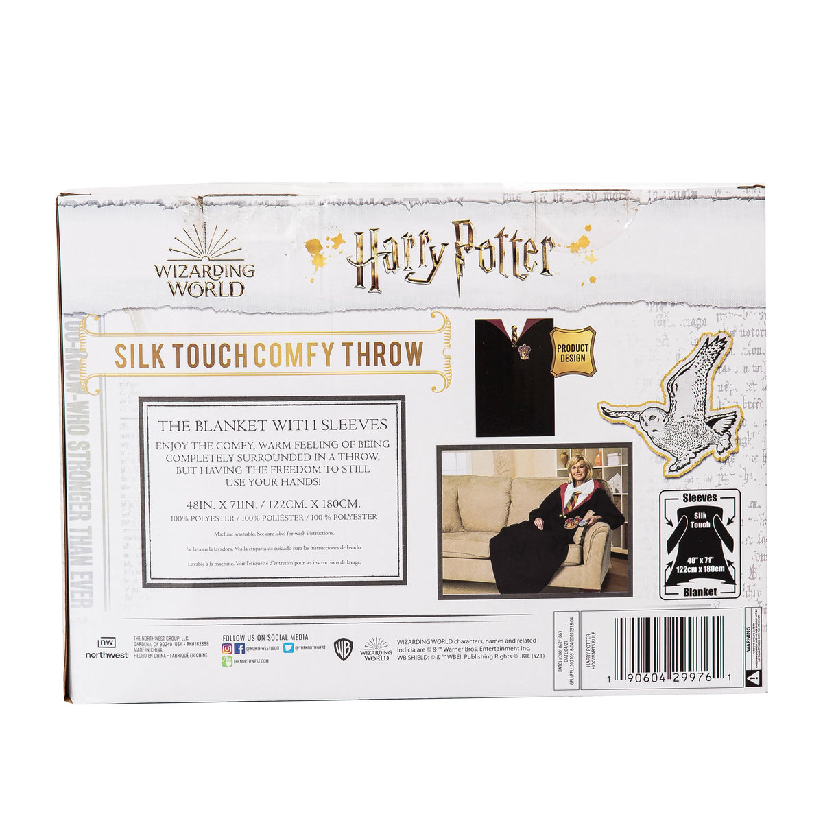 Harry Potter Hogwarts Rules Adult Silk Touch Comfy Throw With Sleeves