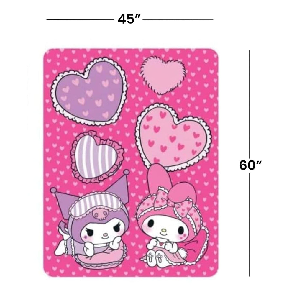Sanrio My Melody & Kuromi 45 x 60 Inch Fleece Throw Blanket