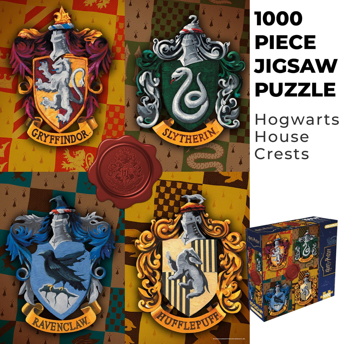 Harry Potter Hogwarts House Crests 1000-Piece Jigsaw Puzzle