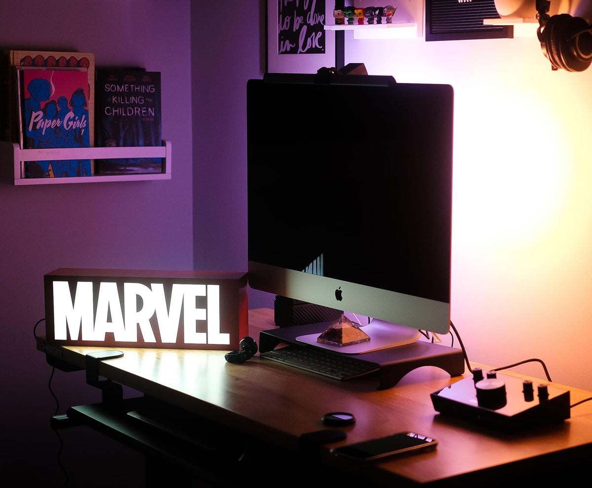 Marvel Comics Official Logo 17-Inch Light Box | Electric/USB Mood Light