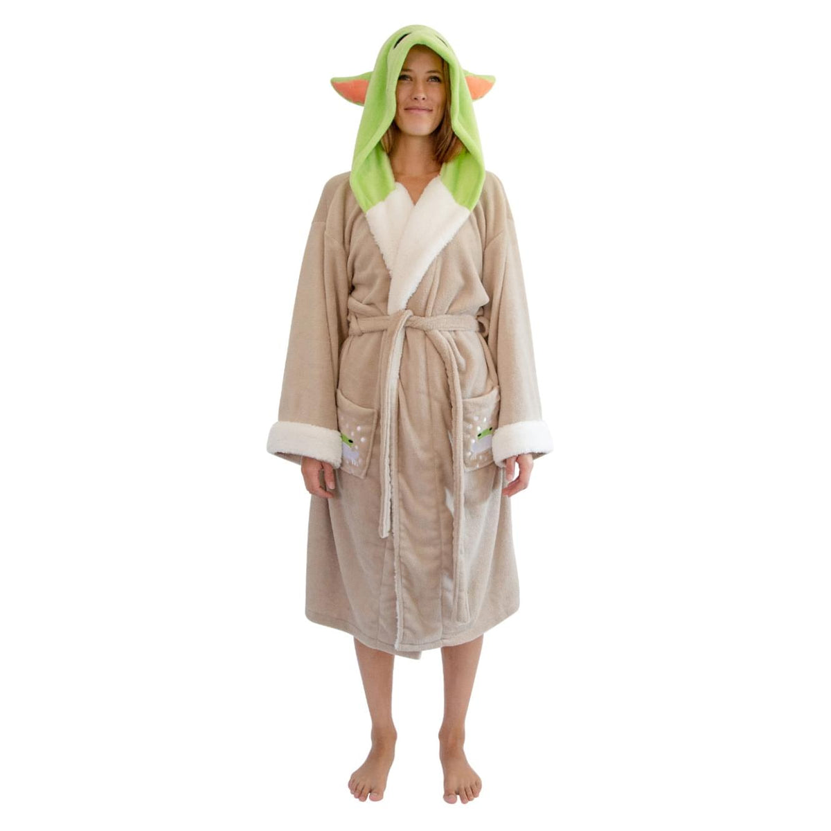 Star Wars: The Mandalorian The Child Bathrobe for Women | One Size Fits Most
