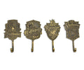 Harry Potter Gold Hogwarts Houses Wall Hooks Storage Rack | Set of 4