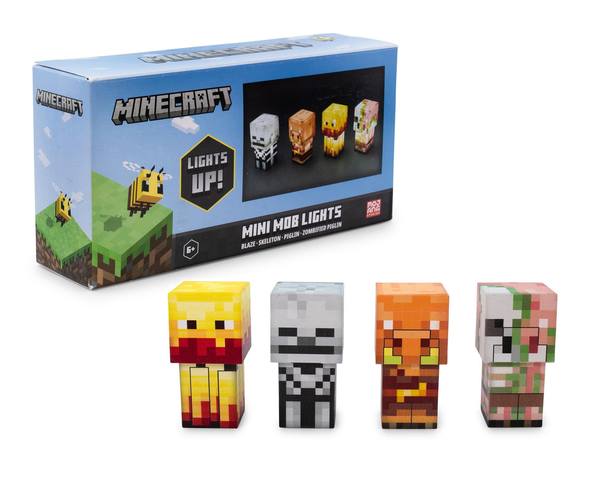 Minecraft Mini Mob Figure Mood Lights | Skeleton, Blaze, Piglin, Zombified Piglin