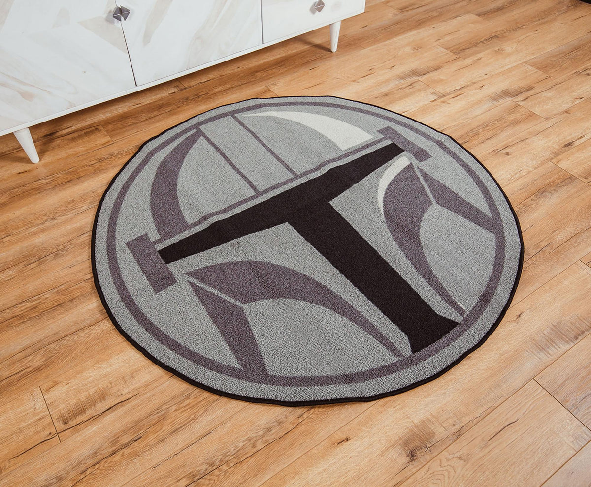 Star Wars: The Mandalorian Helmet Round Area Rug | 52 Inches