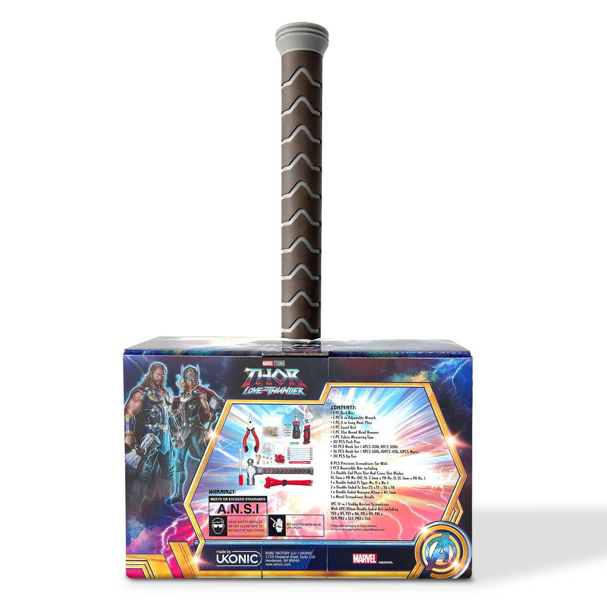 Marvel Mighty Thors Hammer Mjolnir 91-Piece Tool Set | All-In-One Kit