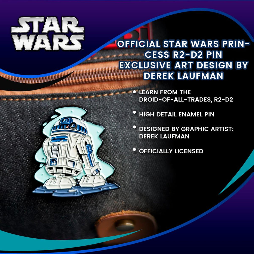 OFFICIAL Star Wars Princess R2-D2 Pin| Exclusive Art Design By Derek Laufman