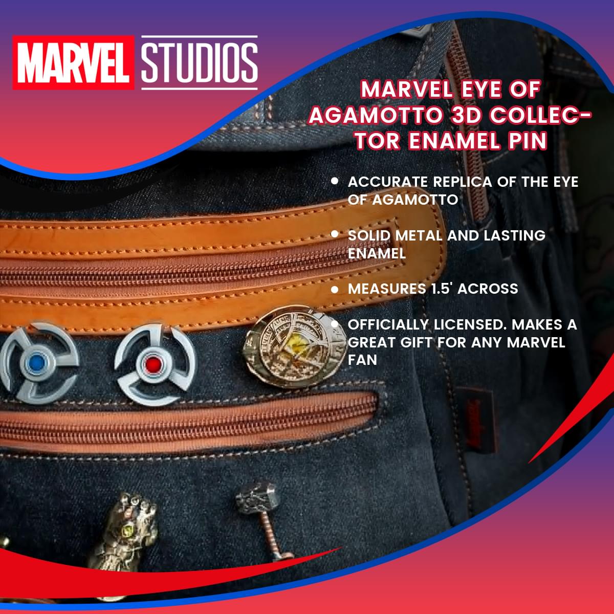 Marvel Eye of Agamotto 3D Collector Enamel Pin