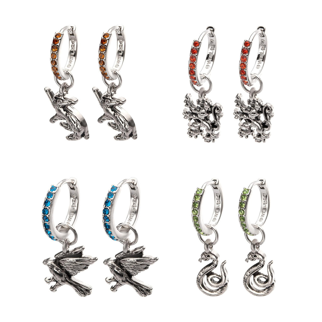 Harry Potter Houses 4-Piece Loop Earring Set