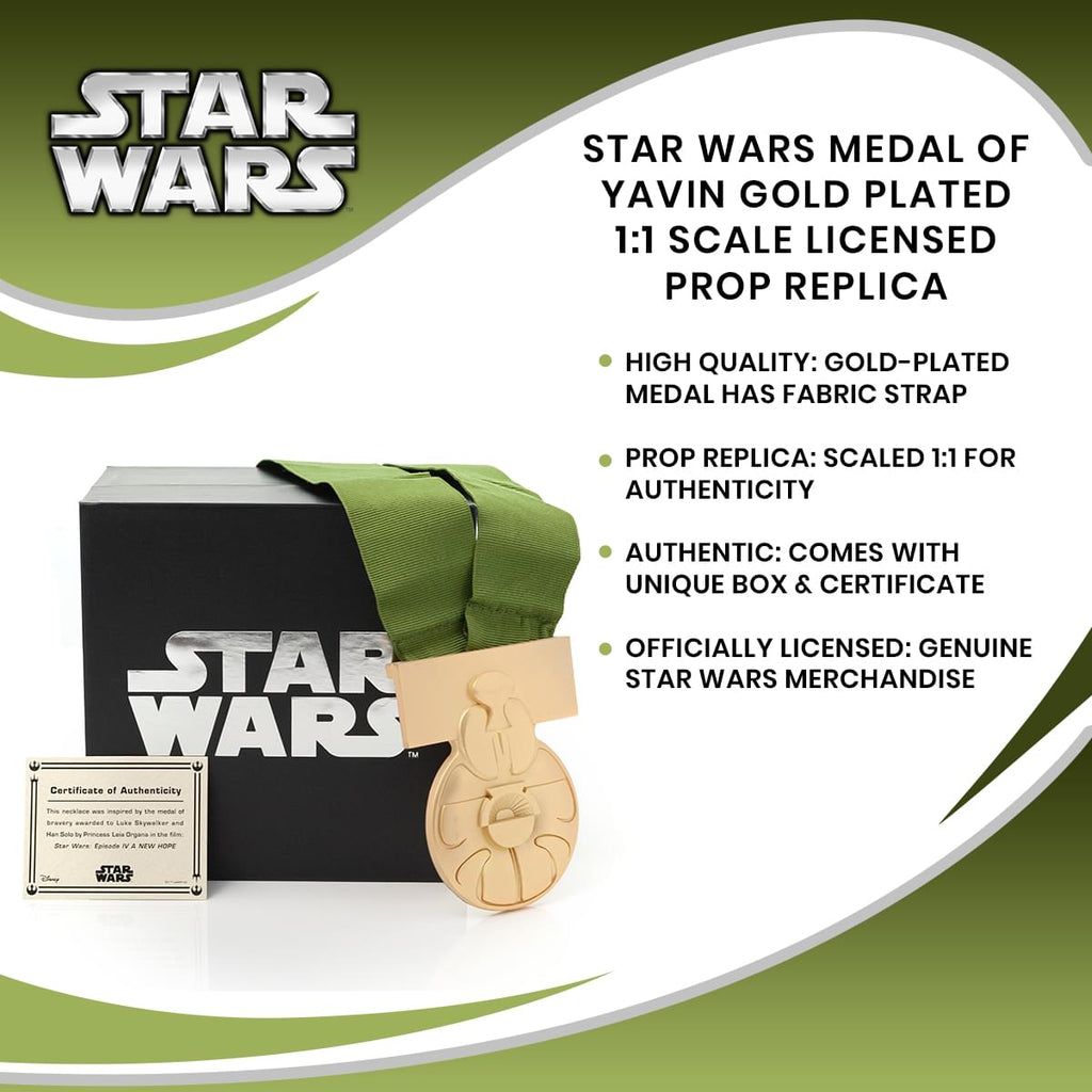 Star Wars Medal of Yavin Gold Plated 1:1 Scale Licensed Prop Replica