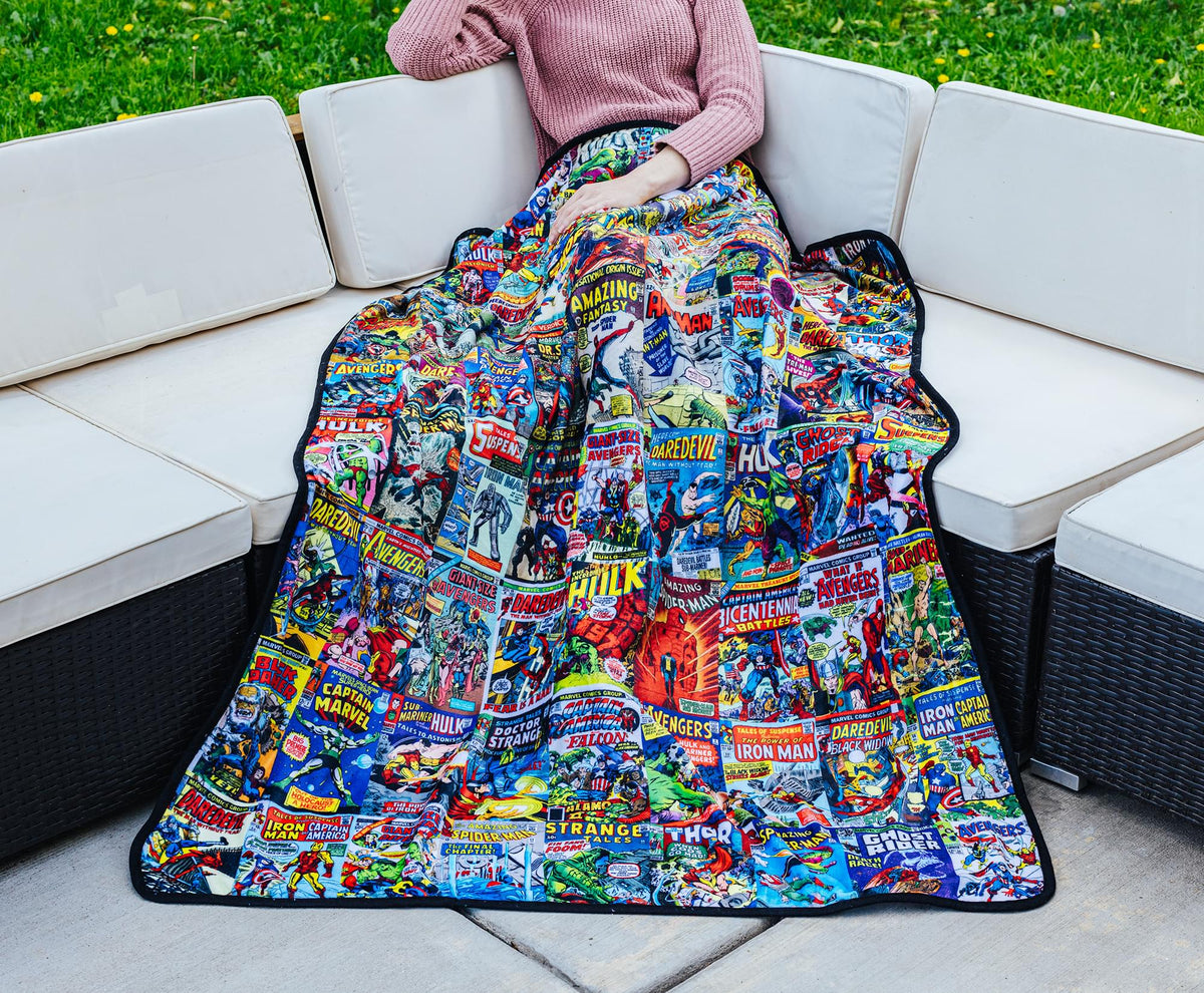 Marvel Comics Covers Fleece Throw Blanket | 45 x 60 Inches