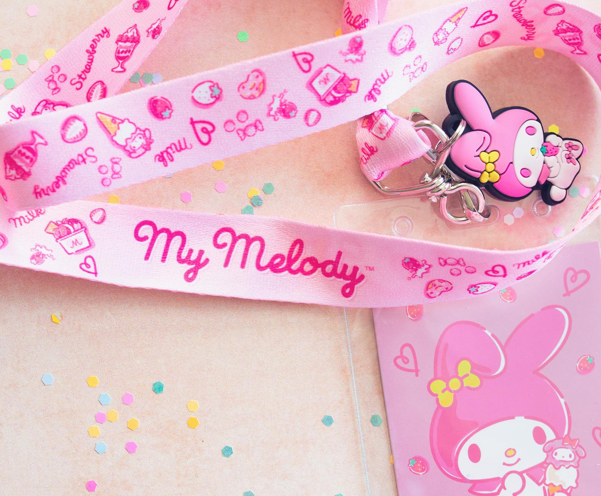 Sanrio My Melody And Kuromi Lanyards With ID Badge Holders and Charms | Set of 2