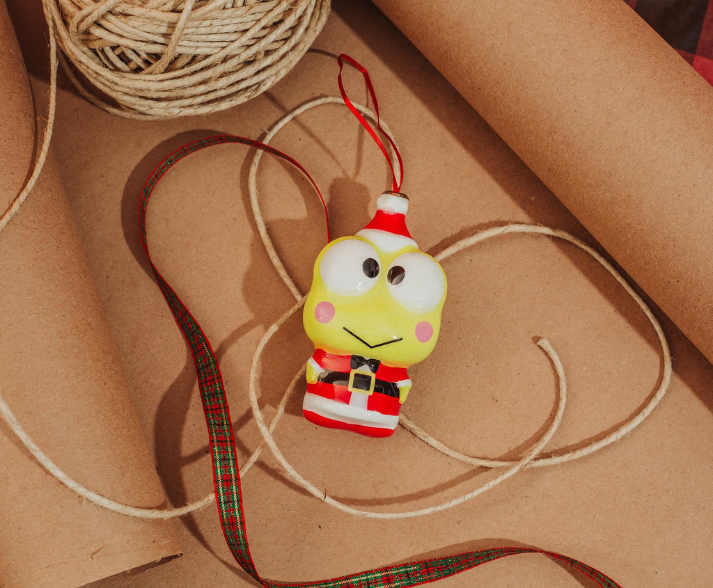 Sanrio Keroppi Santa 4-Inch Shatterproof Decoupage Ornament