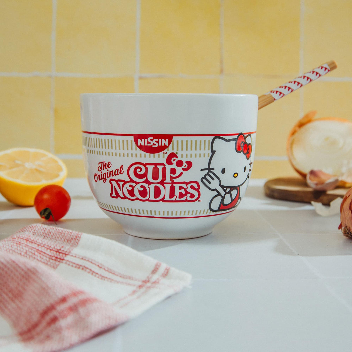 Back To School 20oz Ceramic Ramen Bowl and Chopsticks Set of 12