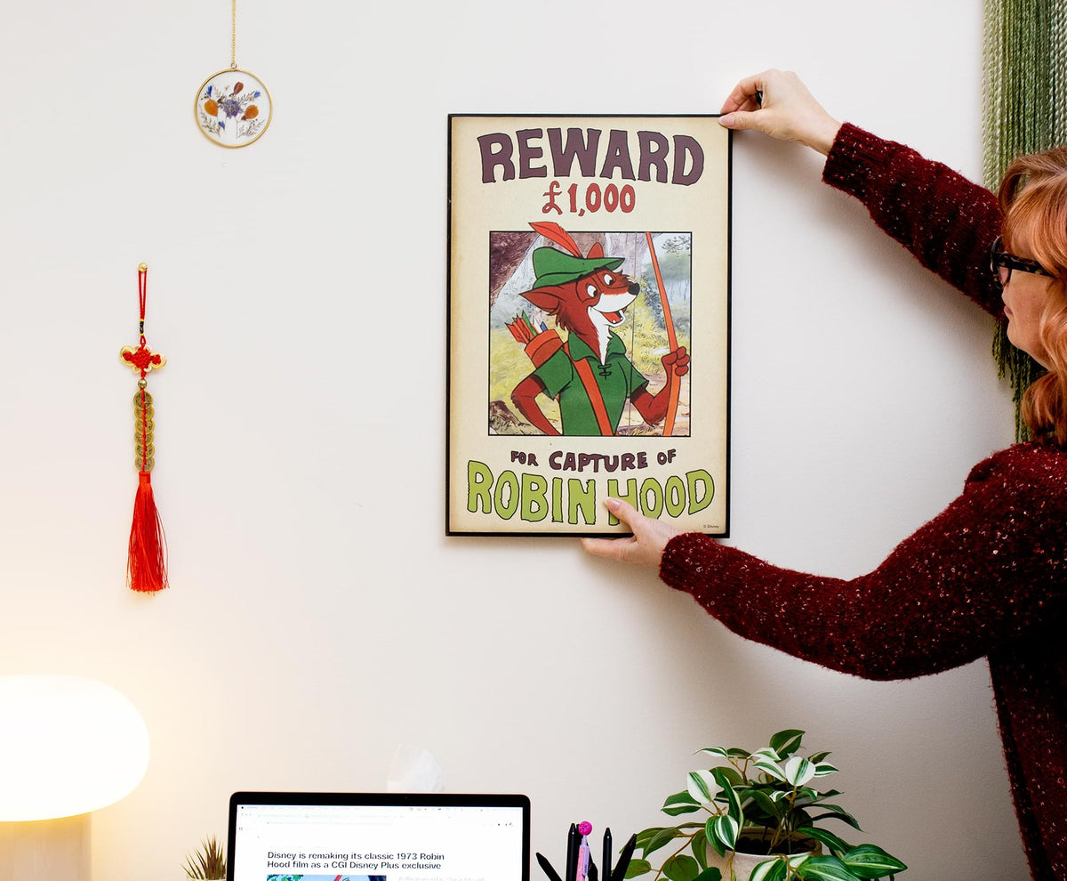 Disney Robin Hood Reward Poster Wood Wall Art Sign