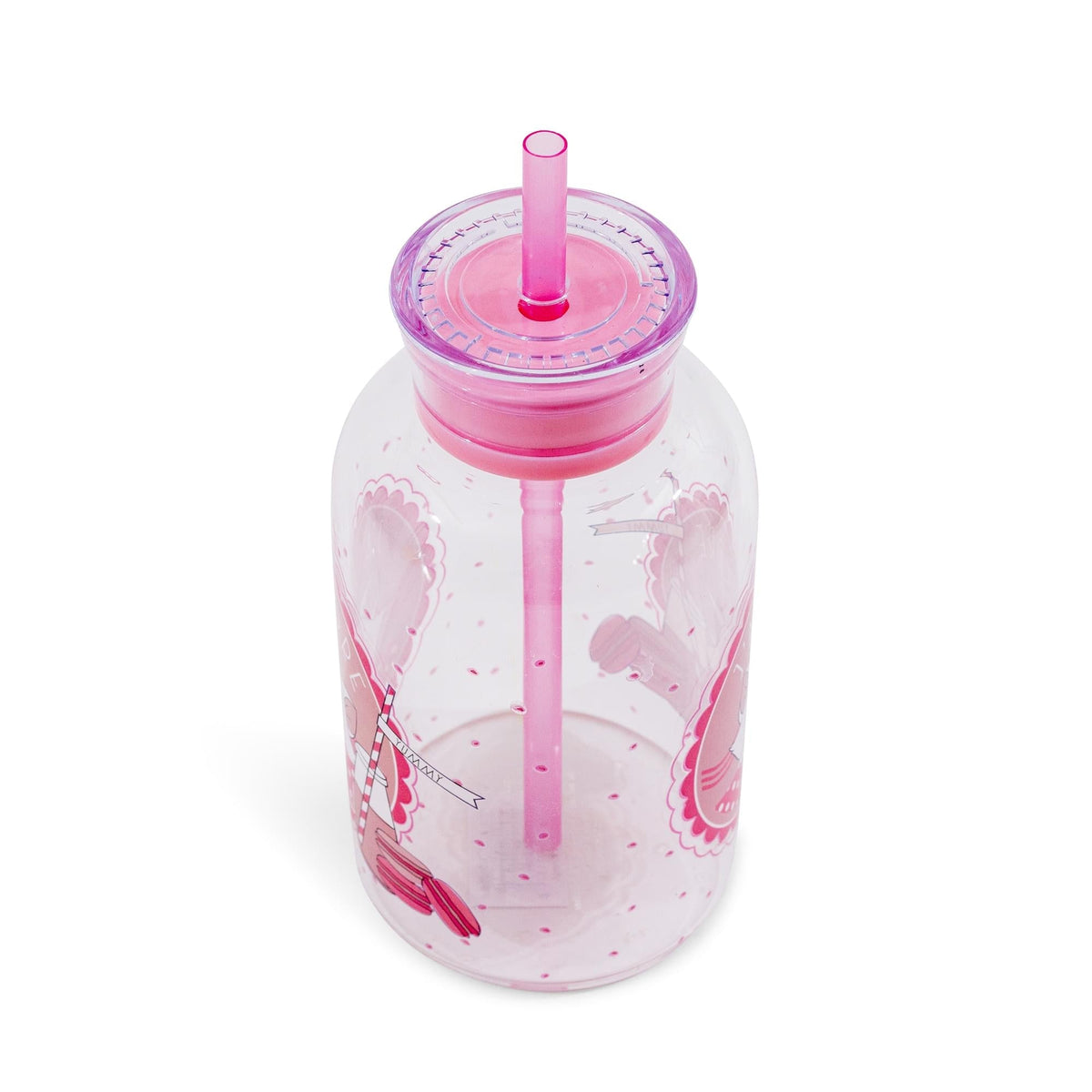 Disney The Aristocats Marie "J'adore Le Lait" Glass Milk Bottle With Straw