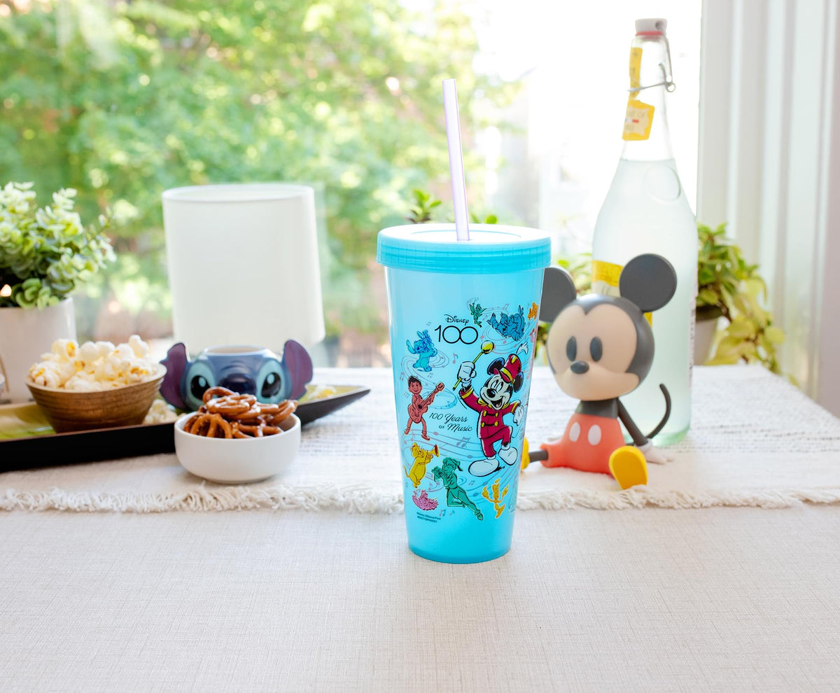 Disney 100 Mickey Mouse Color-Change Tumbler With Lid and Straw | Holds 20 Ounce