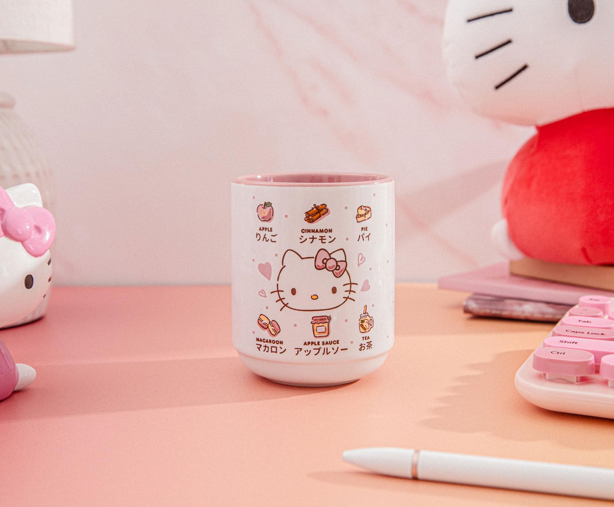 Sanrio Hello Kitty Apple Icons Asian Ceramic Tea Cup | Holds 9 Ounces