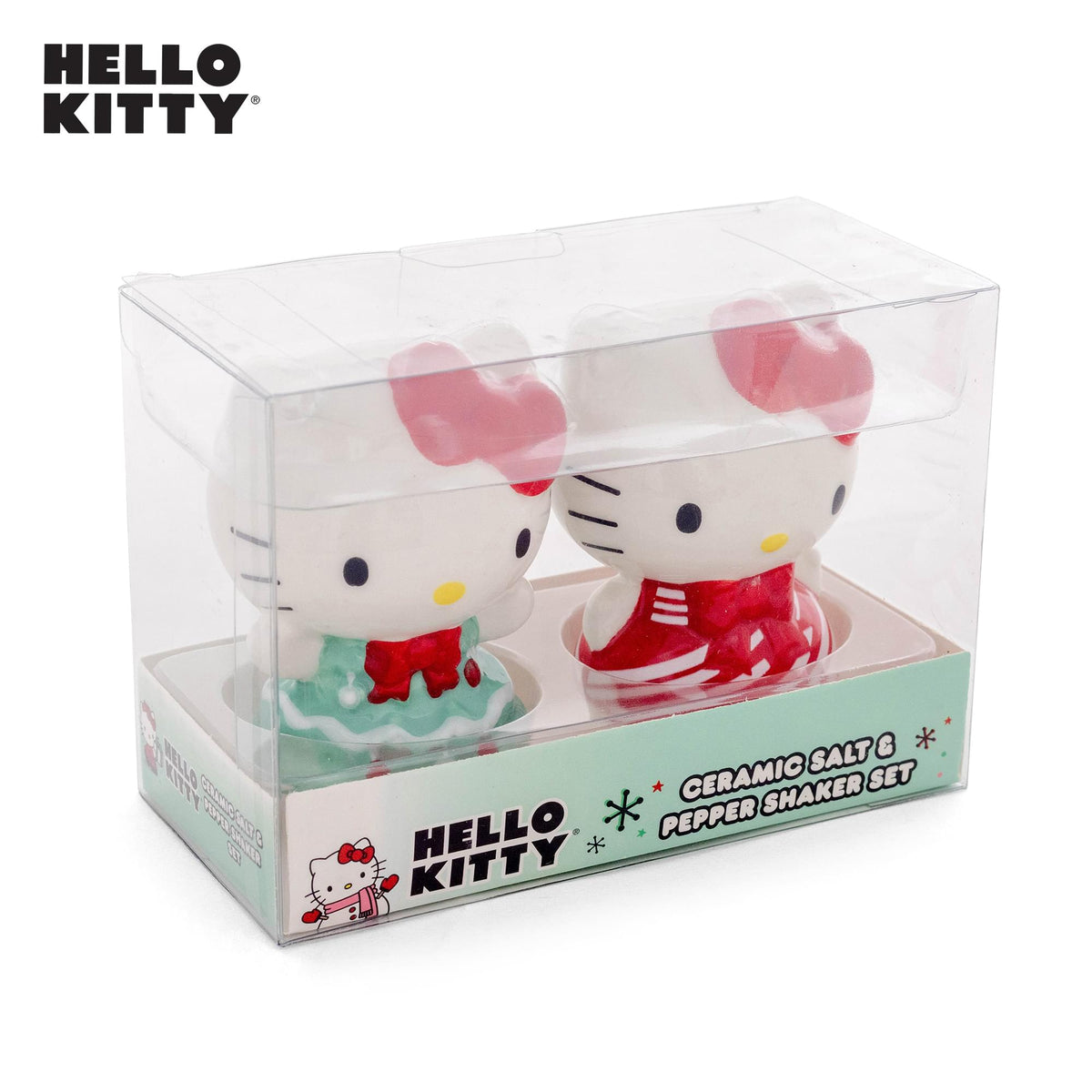 Sanrio Hello Kitty Holiday Dresses Ceramic Salt and Pepper Shaker Set