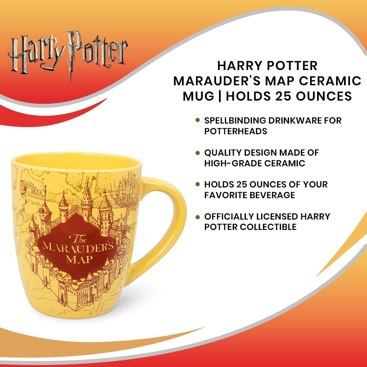 Harry Potter Marauder's Map Ceramic Mug | Holds 25 Ounces