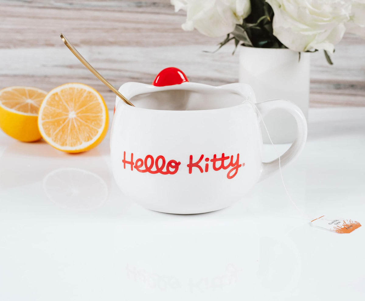Sanrio Hello Kitty Red Bow Sculpted Ceramic Mug | Holds 22 Ounces