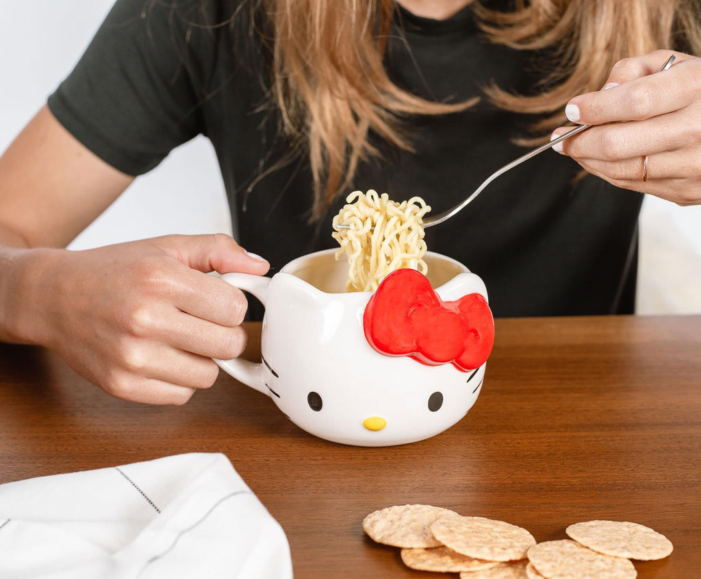Sanrio Hello Kitty Red Bow Sculpted Ceramic Mug | Holds 22 Ounces