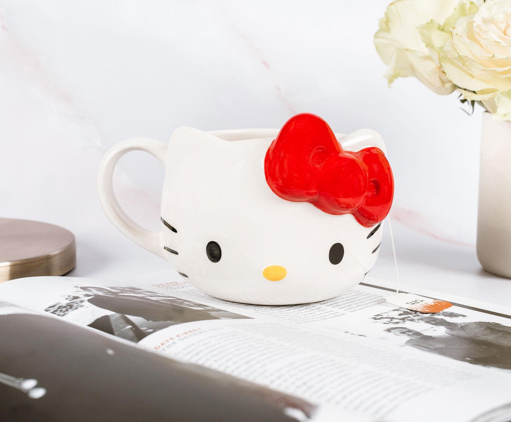 Sanrio Hello Kitty Red Bow Sculpted Ceramic Mug | Holds 22 Ounces