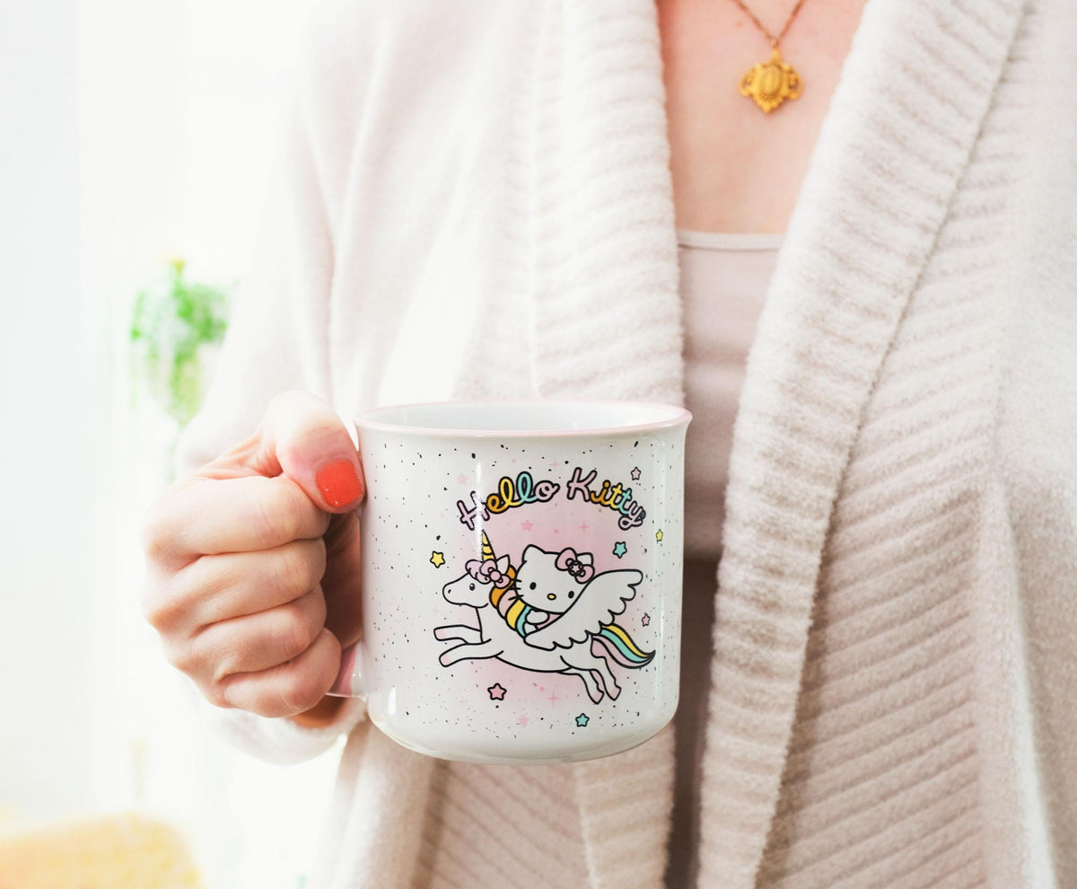 Sanrio Hello Kitty Unicorn Star Ceramic Camper Mug | Holds 20 Ounces