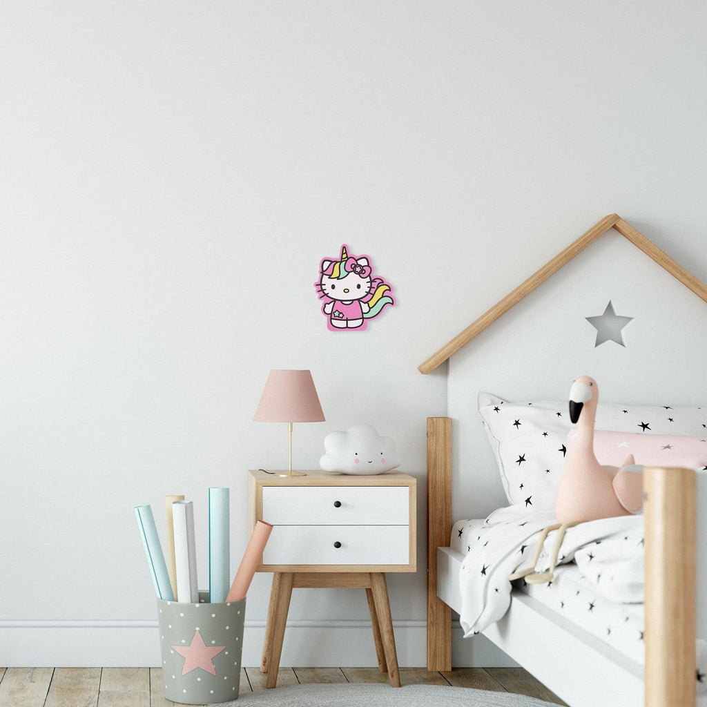 Sanrio Hello Kitty Unicorn Die-Cut Wooden Wall Art Sign | 8 x 8 Inches