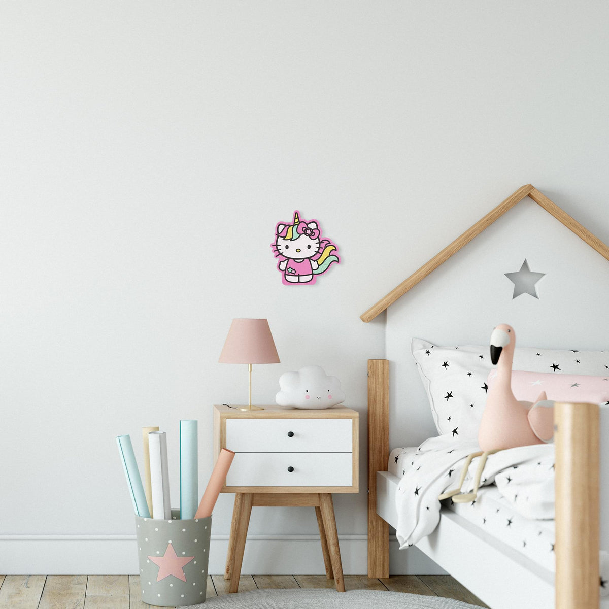 Sanrio Hello Kitty Unicorn Die-Cut Wooden Wall Art Sign | 8 x 8 Inches