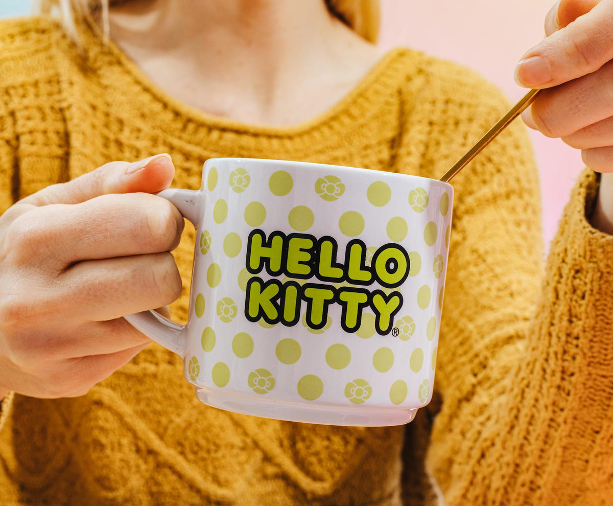 Sanrio Hello Kitty 4-Piece Stacking Mug Set With Wire Rack | Each Hold 10 Ounces