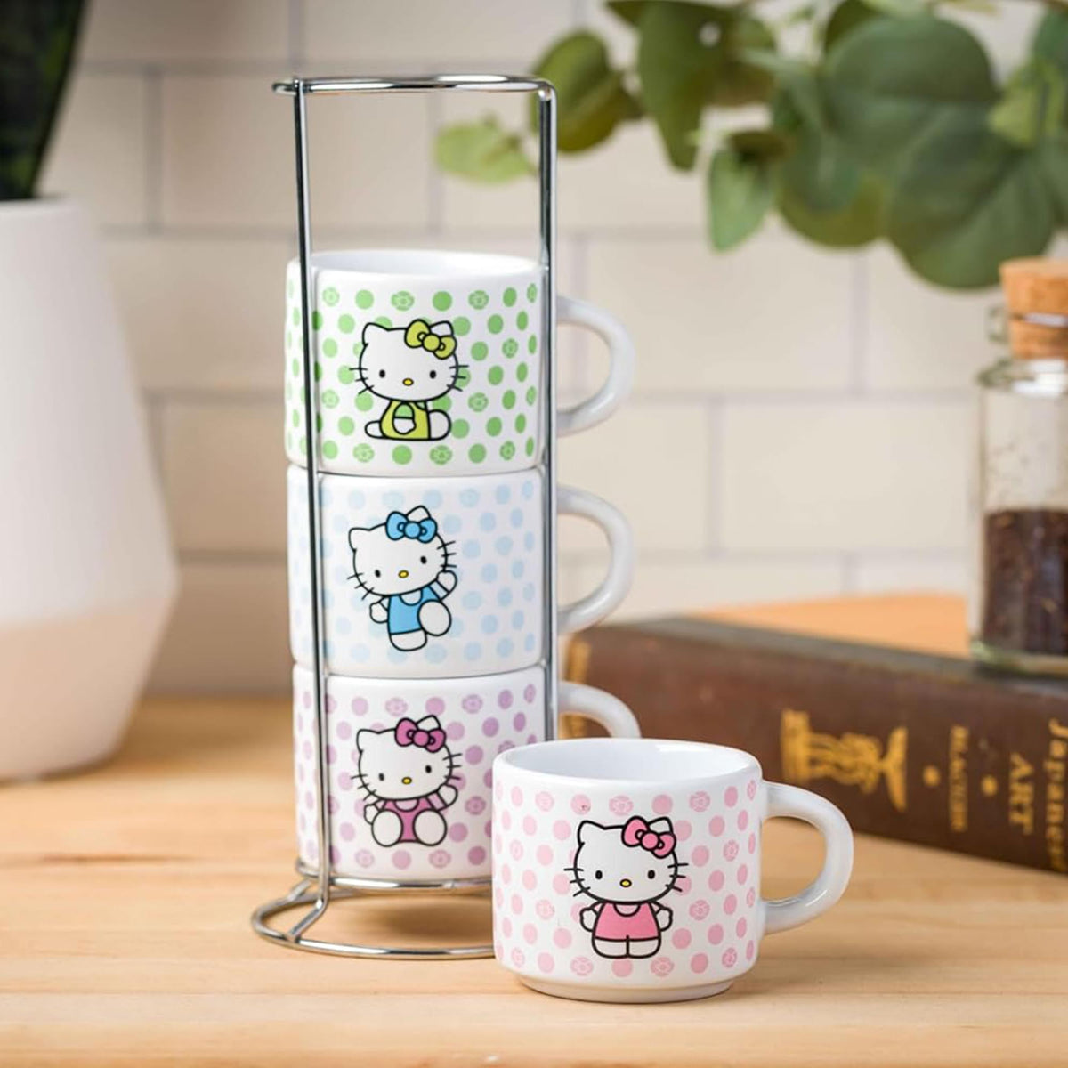 Sanrio Hello Kitty Polka Dots 3oz Stackable Mug Set of 4