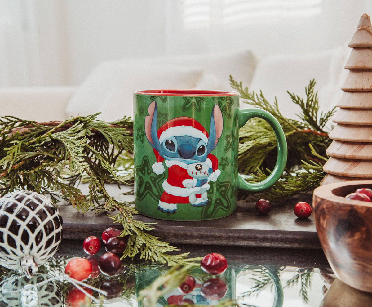 Disney Lilo & Stitch Santa Suit Ceramic Mug | Holds 20 Ounces