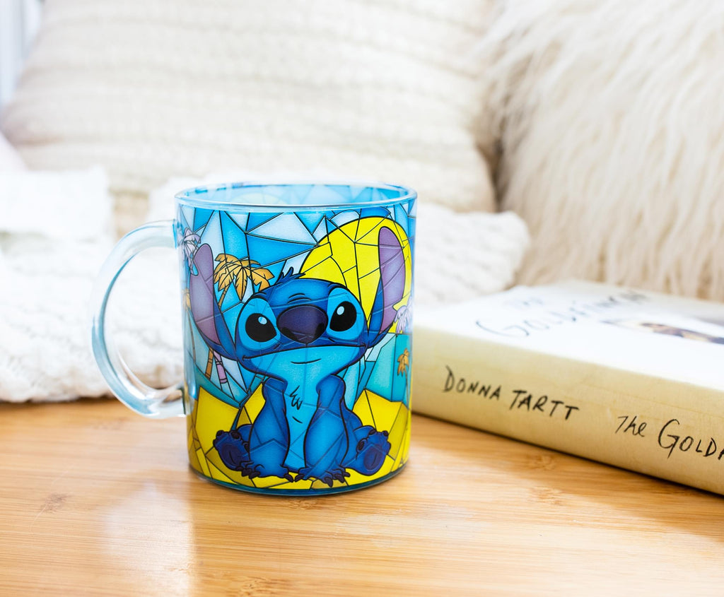 Disney Lilo & Stitch Mosaic Glass Coffee Mug | Holds 18 Ounces