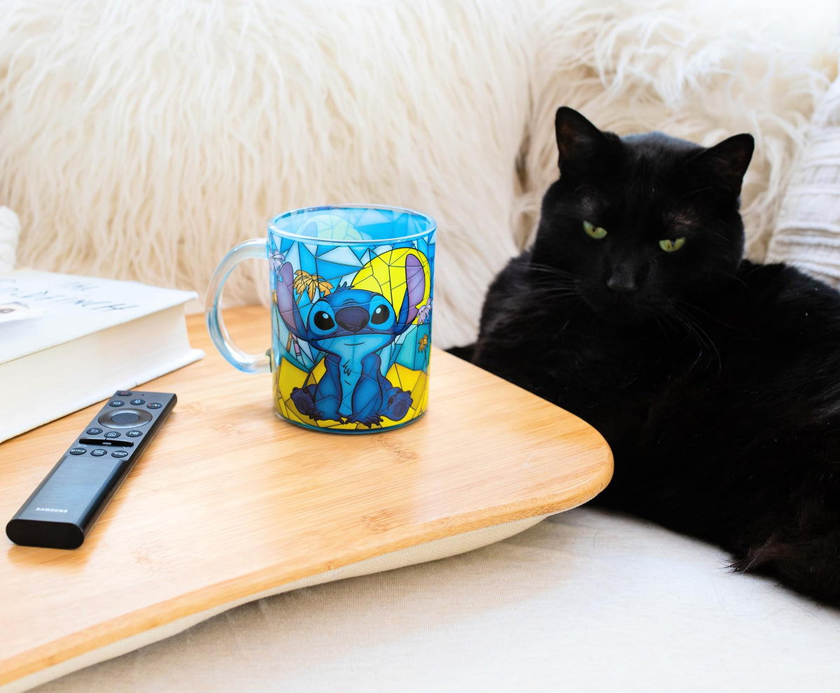 Disney Lilo & Stitch Mosaic Glass Coffee Mug | Holds 18 Ounces