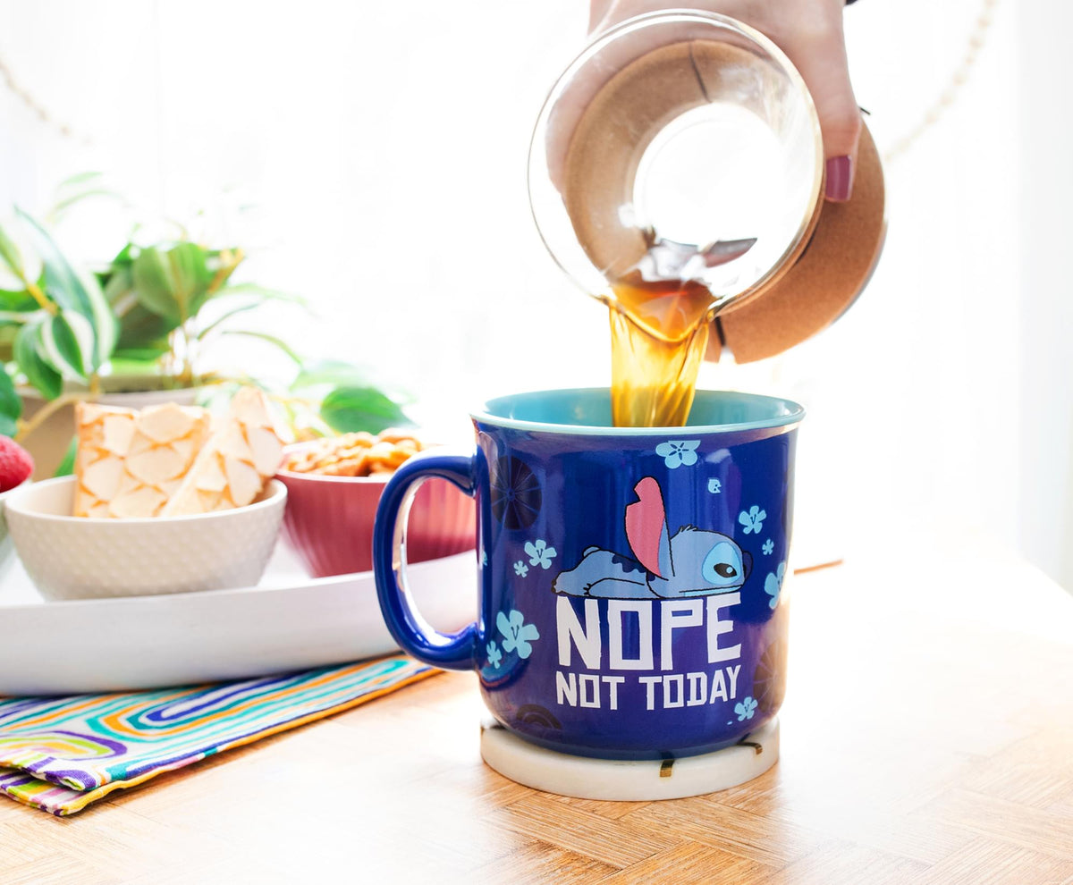 Disney Lilo & Stitch "Nope Not Today" Ceramic Camper Mug | Holds 20 Ounces