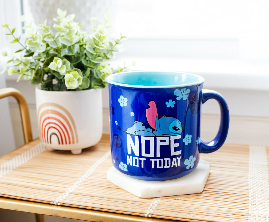 Disney Lilo & Stitch "Nope Not Today" Ceramic Camper Mug | Holds 20 Ounces
