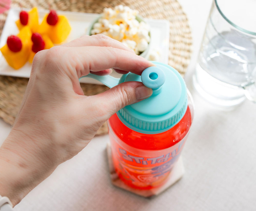 Disney Lilo & Stitch Bubble Tea Water Bottle With Sports Cap | Holds 34 Ounces